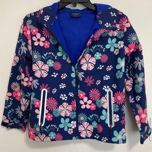 Girls 10/12 floral rain coat